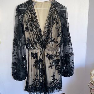 Sequin black romper